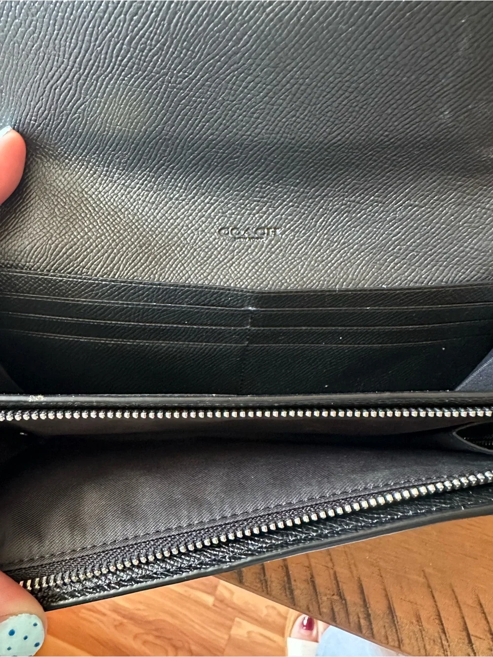 Coach Black Glitter Star Continental Wallet - Picture 3 of 6